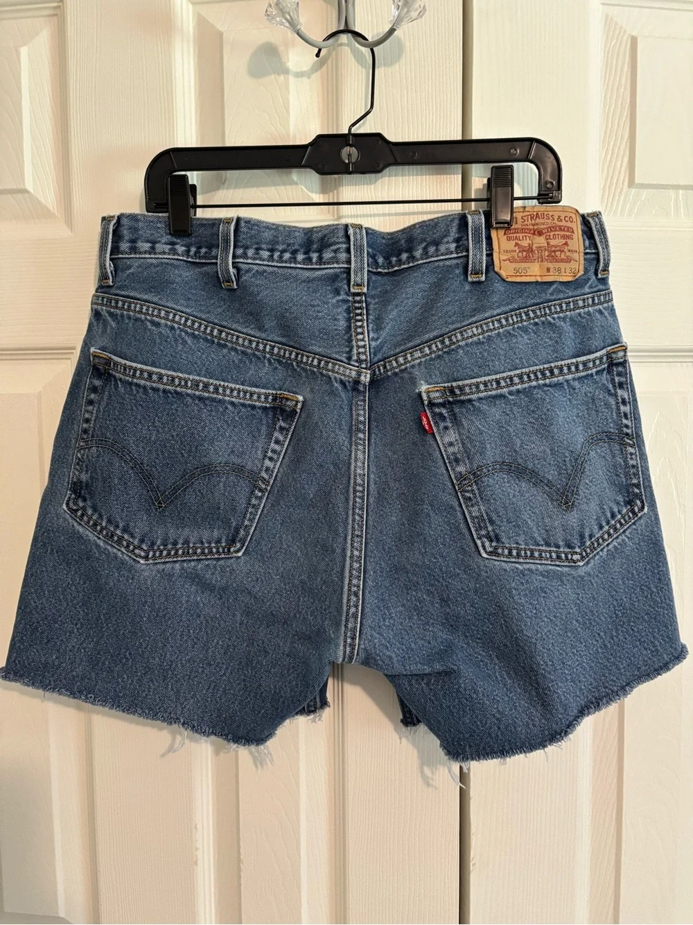 Levi's 505 38 waist Blue Denim Cutoff Shorts